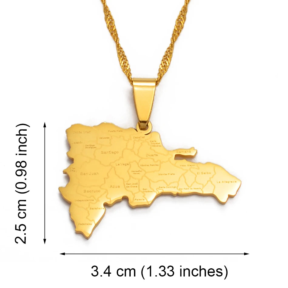 Collar Mapa Dominicana — Lleva tu tierra contigo