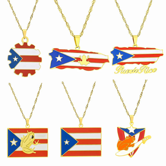 Collar Mapa Puerto Rico — Llevo Mi Isla Conmigo