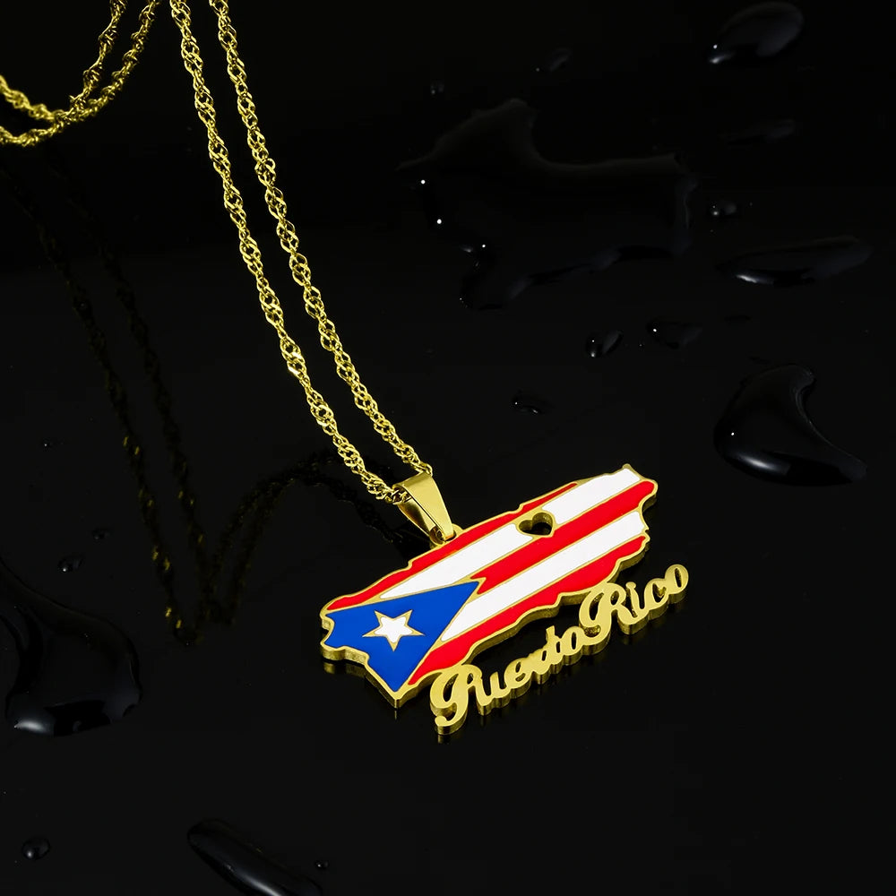 Collar Mapa Puerto Rico — Llevo Mi Isla Conmigo