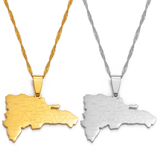Collar Mapa Dominicana — Lleva tu tierra contigo