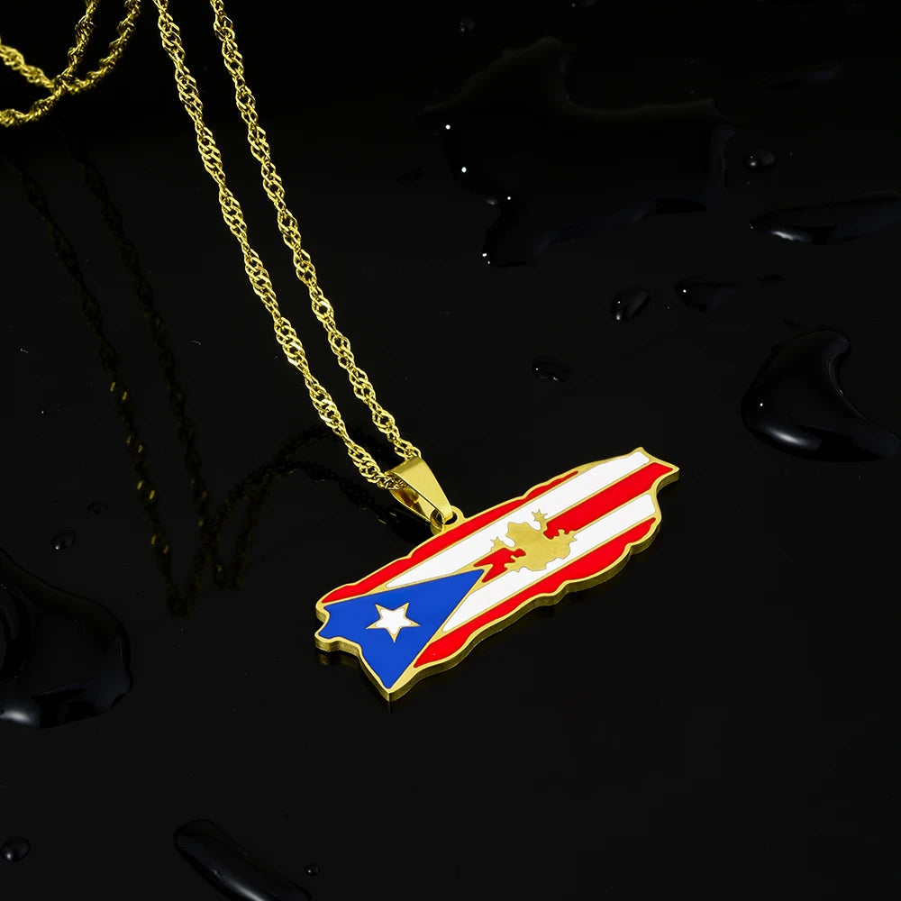 Collar Mapa Puerto Rico — Llevo Mi Isla Conmigo