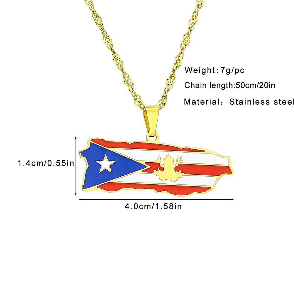Collar Mapa Puerto Rico — Llevo Mi Isla Conmigo