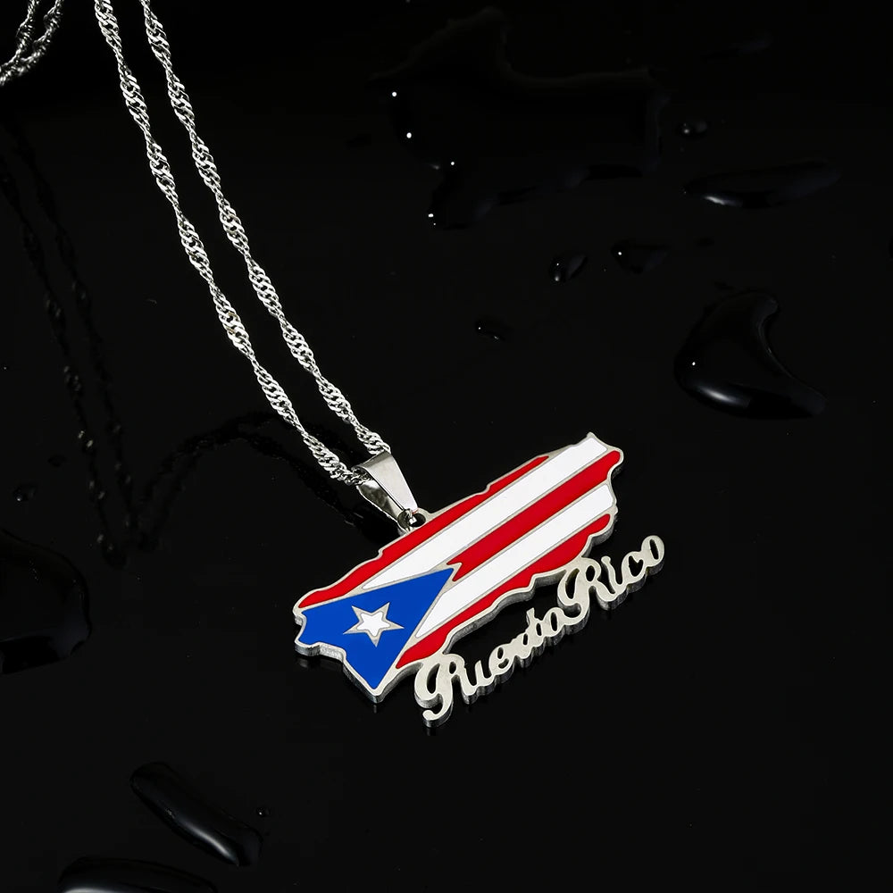 Collar Mapa Puerto Rico — Llevo Mi Isla Conmigo