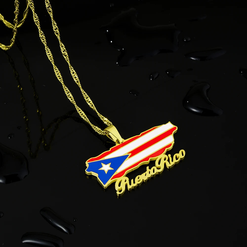 Collar Mapa Puerto Rico — Llevo Mi Isla Conmigo