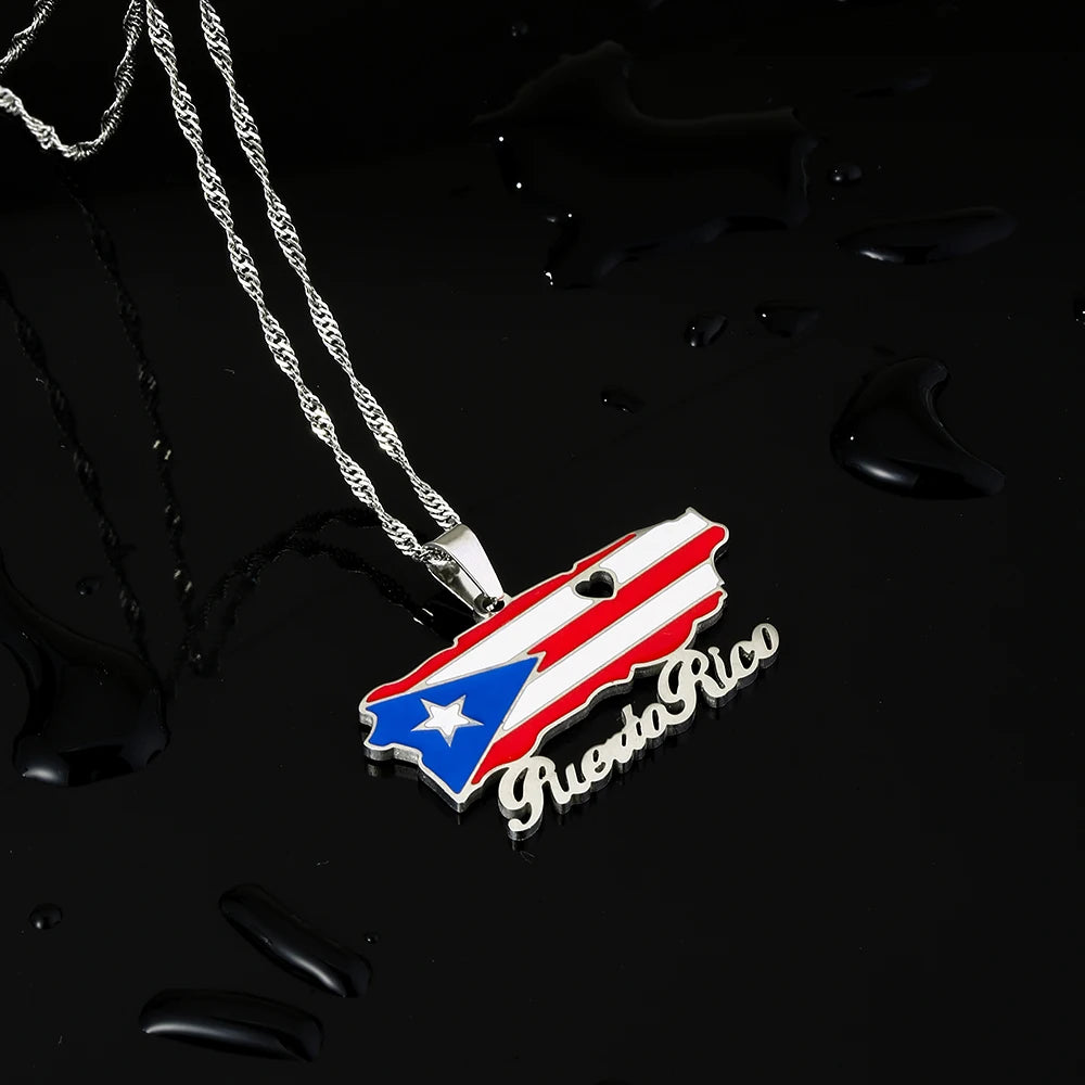 Collar Mapa Puerto Rico — Llevo Mi Isla Conmigo