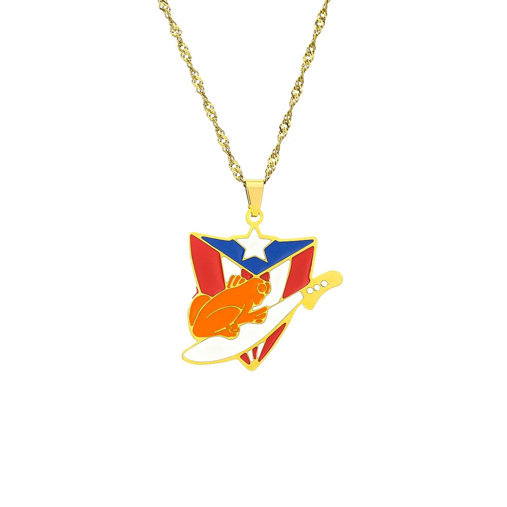 Collar Mapa Puerto Rico — Llevo Mi Isla Conmigo